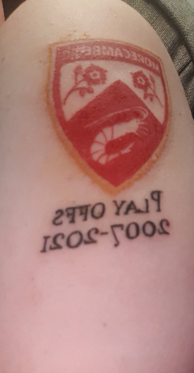 new tattoo the club i love Morecambe Fc the team for me