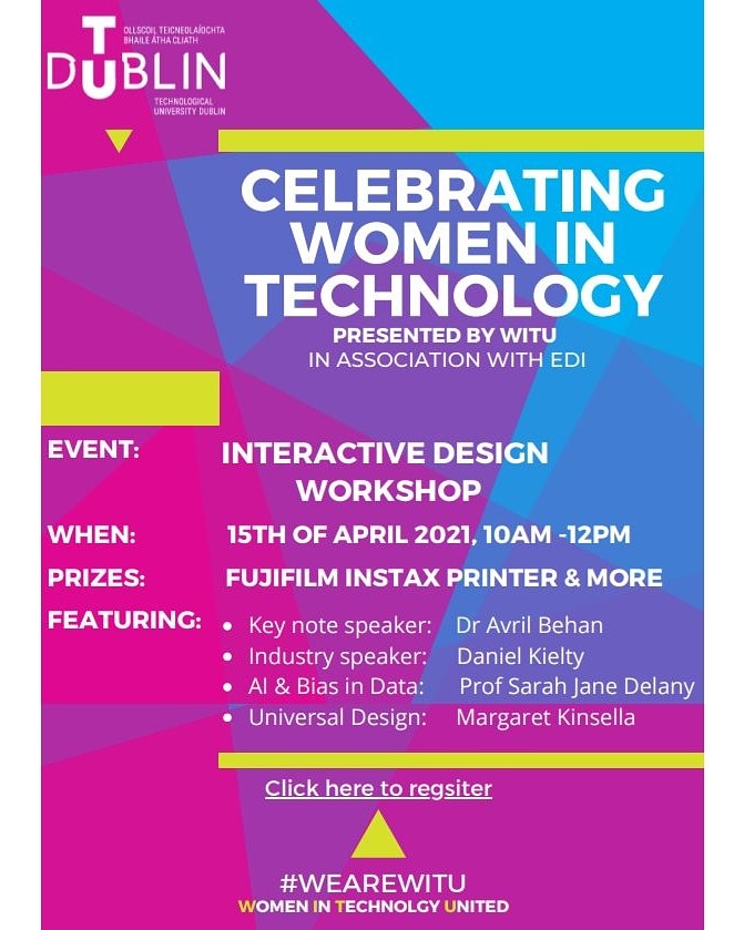 WITU, TU Dublin, International Women's Day 2021 Interactive Design Workshop.