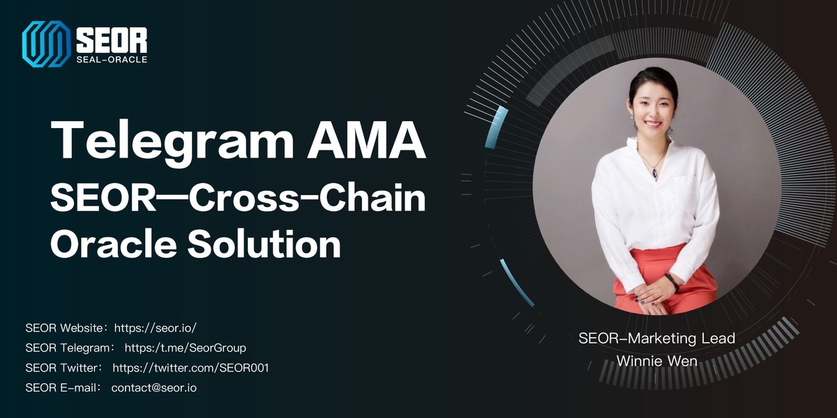SEOR001's tweet photo. #SEORNetwork
will be hosting first #AMA🔥
Welcome to join us to check how does SEOR Marketing Lead commentate SEOR Cross-Chain Oracle ecosystem.
🎉Topic: SEOR Cross-Chain Oracle Solution
👉 Guest: Winnie Wen
🕰Time: 2021/06/25 10:00 UCT+0
🏠 Address: https://t.co/I17eL3Ttd8 https://t.co/ob2Odw1ryy