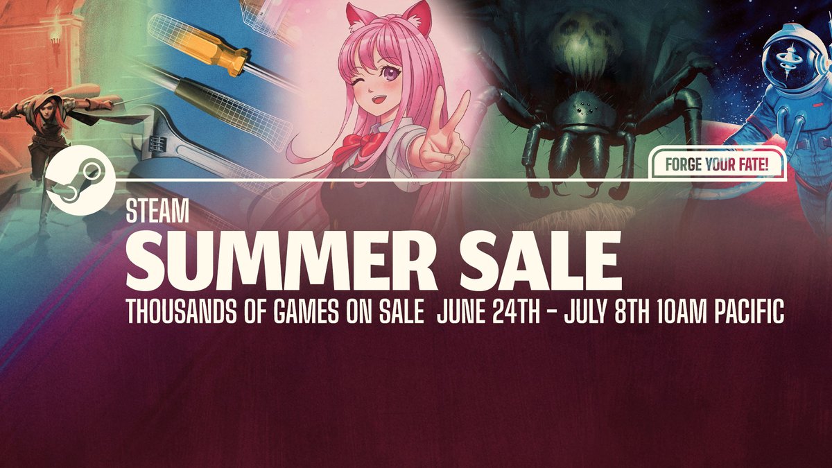 The Steam Summer Sale is back! ☀ Now through July 8th, browse thousands of deeply-discounted games for savings galore! store.steampowered.com #SteamSummerSale