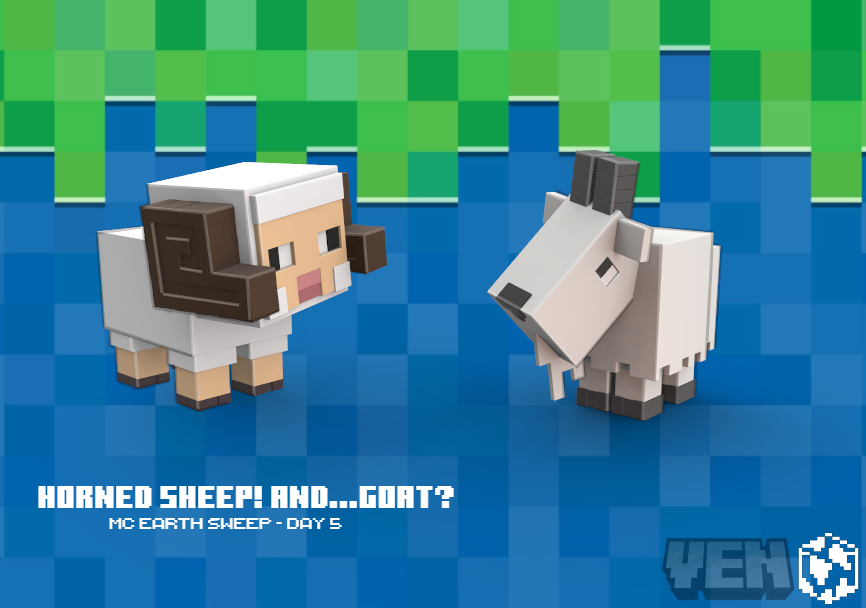 Kio on X: Day 5 of modelling earth mobs until Minecraft Earth shuts down  :( Here's a Horned Sheep making friends with a goat! #Minecraft   / X