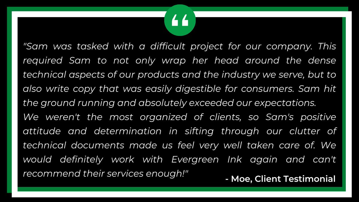 InkEvergreen's tweet photo. Read more here about how I utilize my fresh perspective when I develop documentation for new clients: https://t.co/2ReScgHqgo

#ShareYourFindings #ReportYourResults #EngineeringStrategy #EngineeringProblems #GreenTechCompany #GreenTechStrategy #BusinessDevelopment #Ideation https://t.co/BjOx5tNyOk