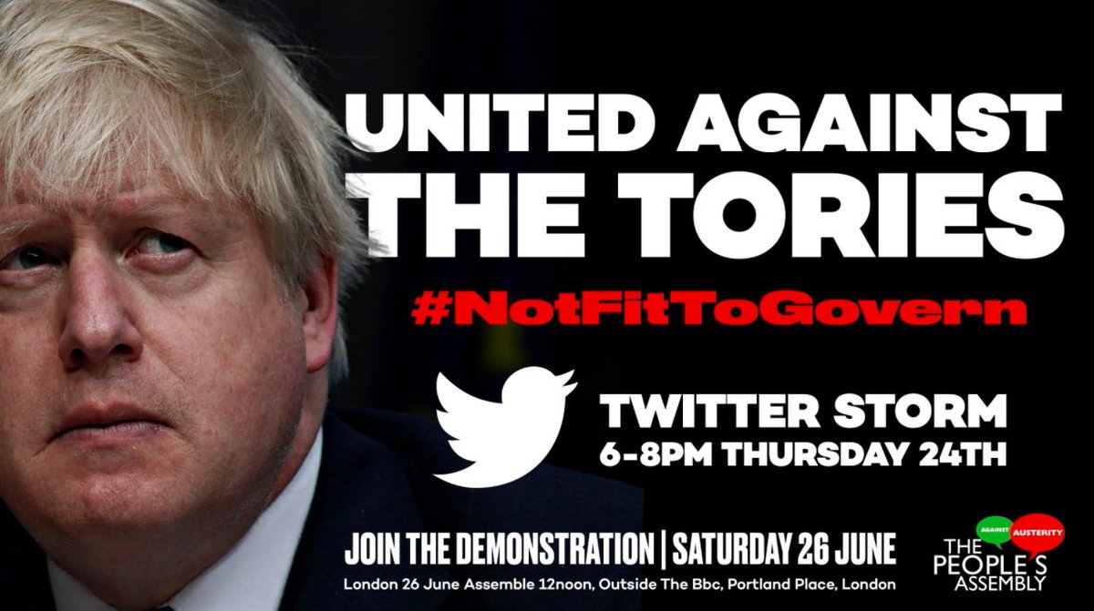 Join the @pplsassembly Twitterstorm now!

#NotFitToGovern

And be part of Saturday's demo!
Let's make it HUGE.