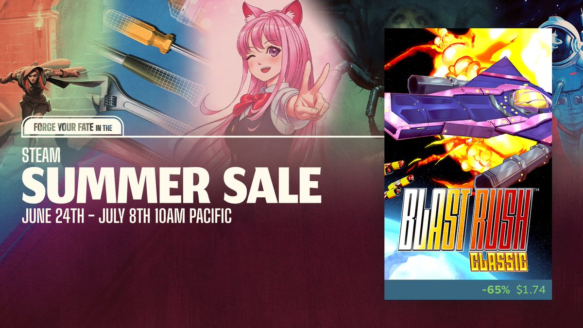 What are you into? Assassins? Tools? Anime girls? Spiders? Astronauts? Well we got none of those, but we have a shooter where you can blow up a lot of stuff, so kind of the last one? 

Blast Rush Classic, 65% Off in the Steam Summer Sale! store.steampowered.com/app/1225370