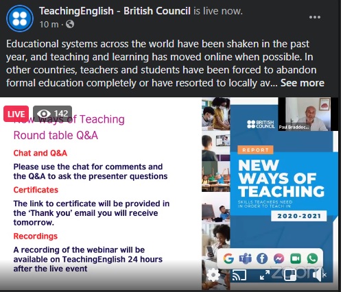 #NewWaysofTeaching  now live at facebook.com/TeachingEnglis… The research report can be downloaded here: bit.ly/3vRWuuv #RemoteTeaching #TeachingEnglish #ELT #ESL #EFL