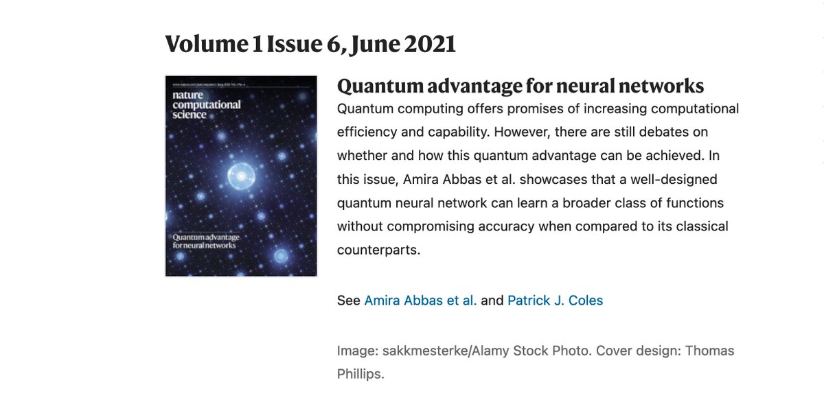 Amira Abbas (@amiramorphism) on Twitter photo Our work on "The power of quantum neural networks" has been published in <a href="/NatComputSci/">Nature Computational Science</a>! A huge thanks to the coauthors, <a href="/quantum_sutter/">David Sutter</a> <a href="/AFigalli/">Alessio Figalli</a> <a href="/AurelienLucchi/">Aurelien Lucchi</a> Christa Zoufal and Stefan Woerner. Hard work pays off! 🙂 nature.com/natcomputsci/v… Our work on "The power of quantum neural networks" has been published in <a href="/NatComputSci/">Nature Computational Science</a>! A huge thanks to the coauthors, <a href="/quantum_sutter/">David Sutter</a> <a href="/AFigalli/">Alessio Figalli</a> <a href="/AurelienLucchi/">Aurelien Lucchi</a> Christa Zoufal and Stefan Woerner. Hard work pays off! 🙂 nature.com/natcomputsci/v…