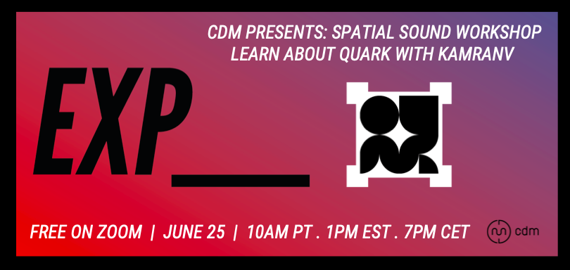 dublab's tweet photo. Join us on 6/25 for a free online workshop with
@CyKiK presented by @cdmblogs in partnership with @YourMomsBerlin @GI_Chicago and #WunderbarTogether for #EXP__.
More info and intro into the world of #spatialsound β https://t.co/PbbUYrAhYB
#musictech #SuzanneCiani #QUARK https://t.co/Vba3B6QJnw