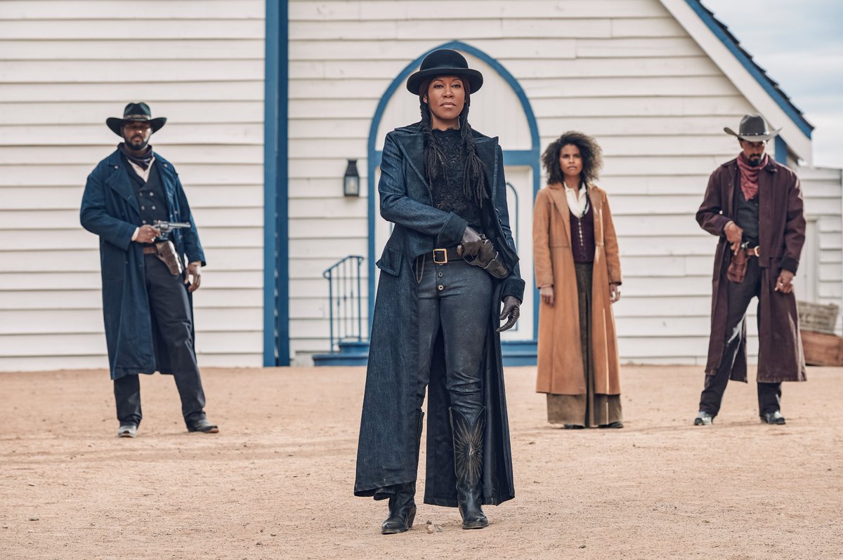 NetflixTudum's tweet image. Regina King in a Western. That’s it. That’s the tweet.