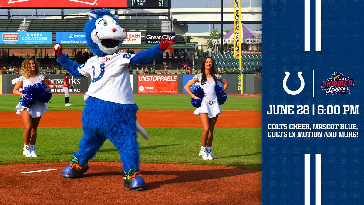 kokomochubs's tweet image. Colts Night at the CSL is next Monday! 
We have a special performance from Colts Cheer, Blue and so much more! 

Festivities start at 6 PM with first pitch scheduled for 7:05 PM. 

@GrandParkSports @ColtsEvents @Colts