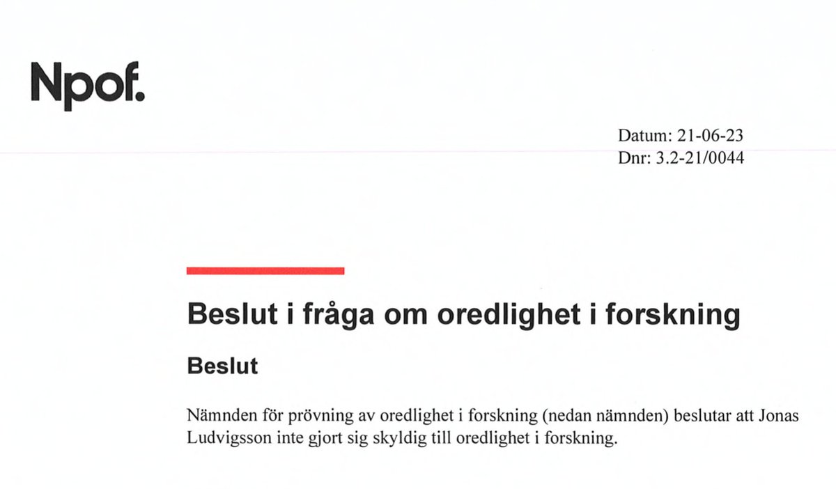 Forskning kan inte tystas. 
För att tysta mig och min forskning anmäldes min covid-19-forskning för forskningsfusk den 13mars, 8april o 4maj. 
Idag frias jag helt av "Nämnden för prövning av oredlighet i forskning".
Jag är stolt över min covid-19-forskning. Och jag är ärlig.