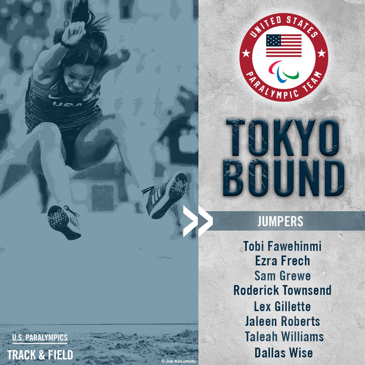 USParaTF's tweet photo. Up, up and away 🐦

Meet the athletes headed to Tokyo to FLY for Team USA this summer! https://t.co/k0NdWzzMvg