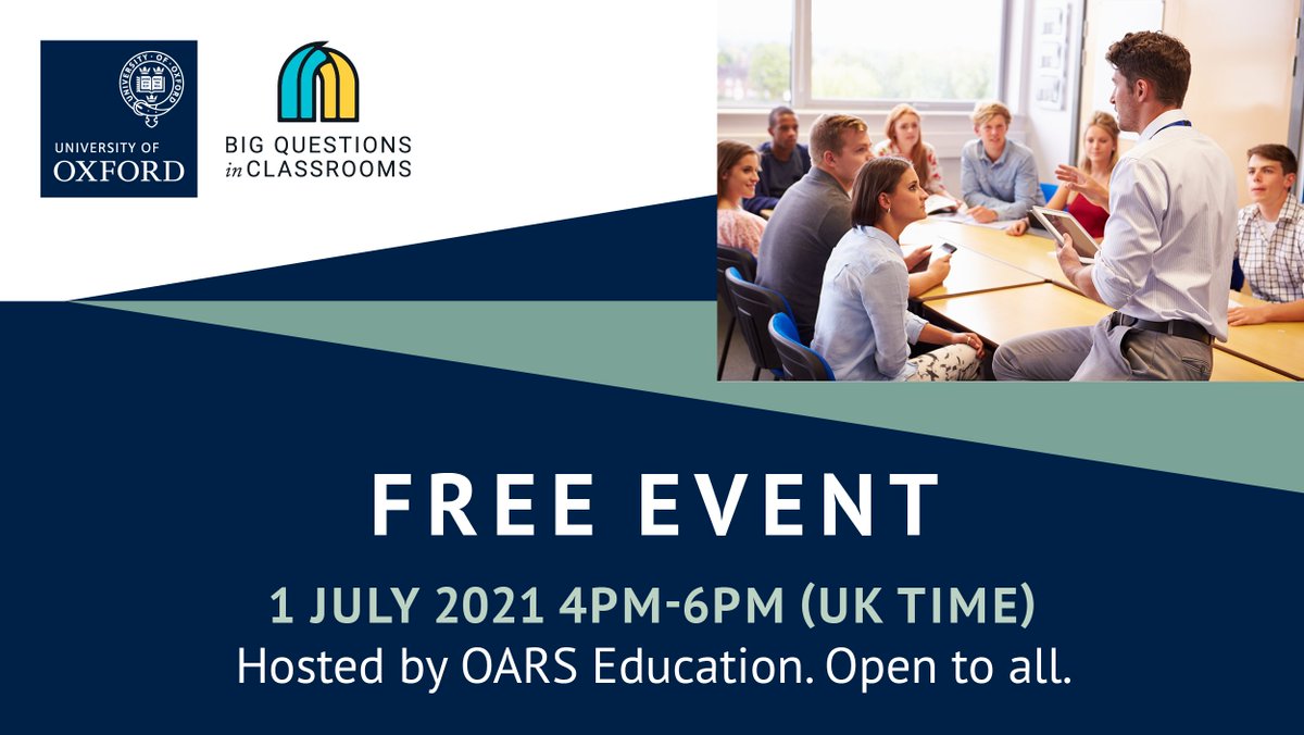 The final <a href="/OxfordDeptofEd/">Department of Education, University of Oxford</a> OARS Project event is just one week away. The #OARSProject team will share innovative research and provide valuable resources to science and religion teachers.

All are invited to join them on Thurs, 1 July from 4-6pm UK time: bit.ly/3wwSHn4