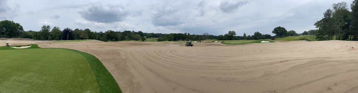 plestee's tweet photo. Course coming along nicely now. The weather has seriously helped the grow in of the new 1st hole fairway extension and carry a week in. Final finishing and seeding taking place on the 2/3 of the Range @BlinderBunker doing a great job as normal 👌🏻#TeamStoneham #Growth https://t.co/3spxjnPGEu