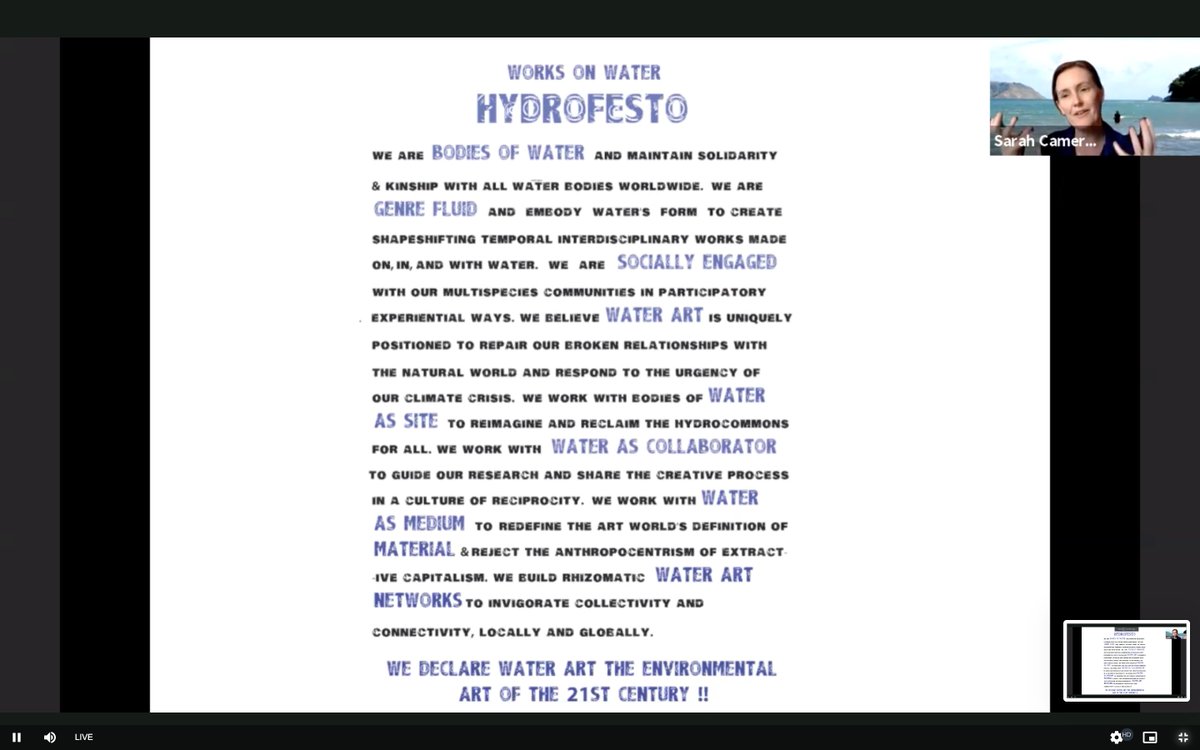 First public proclamation of <a href="/scsunde/">Sarah Cameron Sunde</a> &amp; @evemosher's #Hydrofesto at the @ClimateSchoolCU's #managedretreatcu2021 conference. This is also a form of building with water.