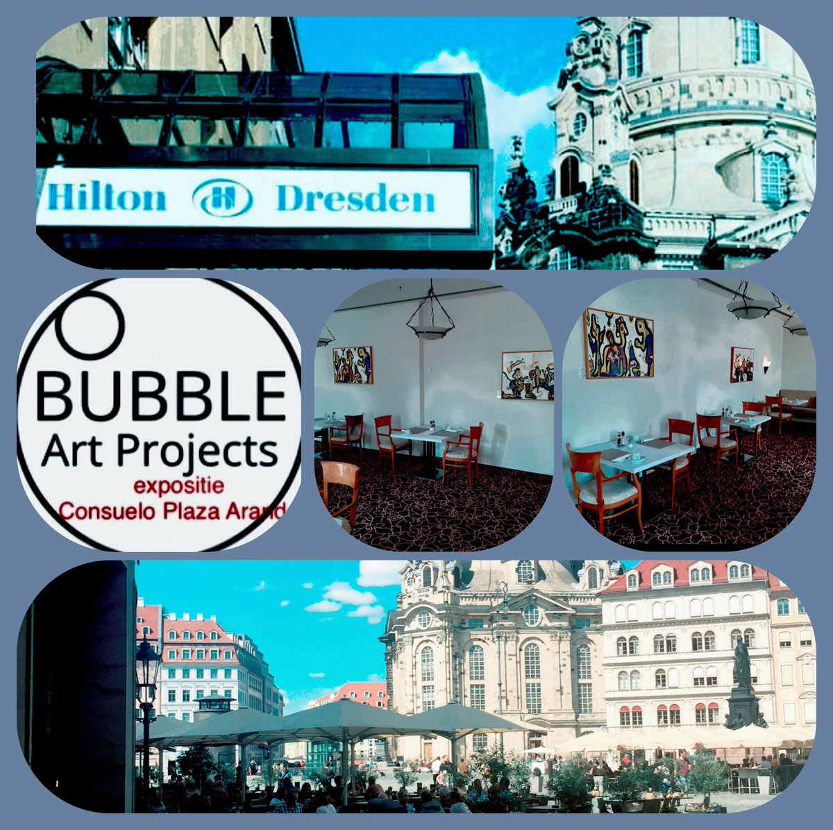 conzada's tweet image. Spaanse cultuur in Dresden zomer 2021 met samenwerking #Hiltondresden #bubbleartsprojects en #consueloplazaaranda . In de restaurant !