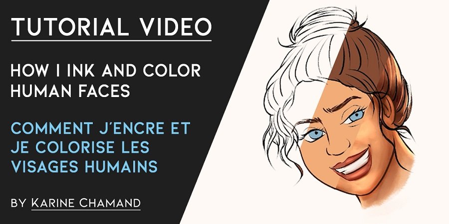 KarineChamand's tweet image. 💫 New tutorial video! 2 versions EN/FR!
How I ink and color human faces! / Comment j'encre et je colorise les visages humains !
Discover my process on Patreon! ⭐ Link in bio!
#comicart #tutorial #comictutorial #inking #coloring #digitalpainting #clipstudiopaint #artprocess