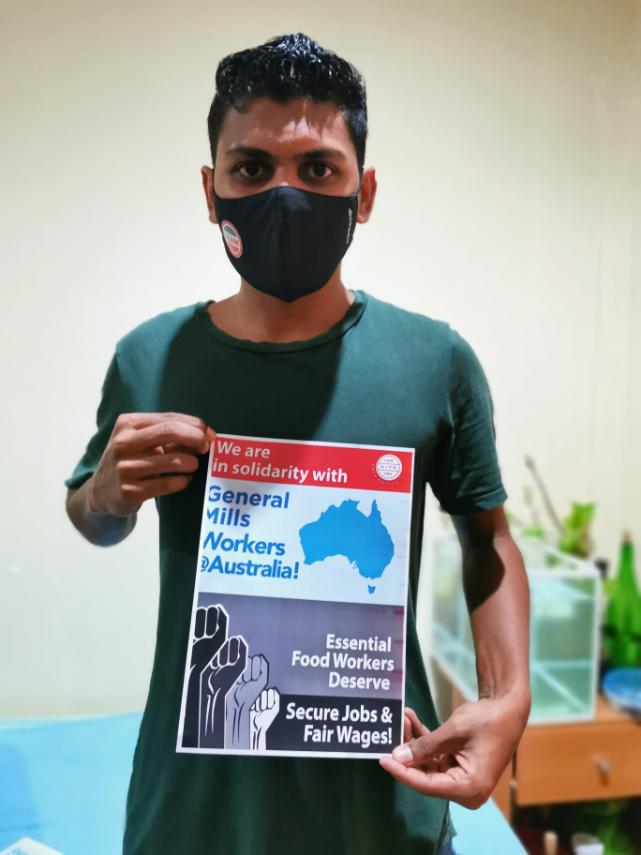 mafrooh2's tweet photo. Solidarity from #Maldives to @UnitedWorkersOz members on strike @GeneralMills in #RootyHill fighting for secure jobs &amp; fair pay @oldelpaso #PassOnOldElPaso #WorkersRaiseWages https://t.co/xbFSE6JH9v