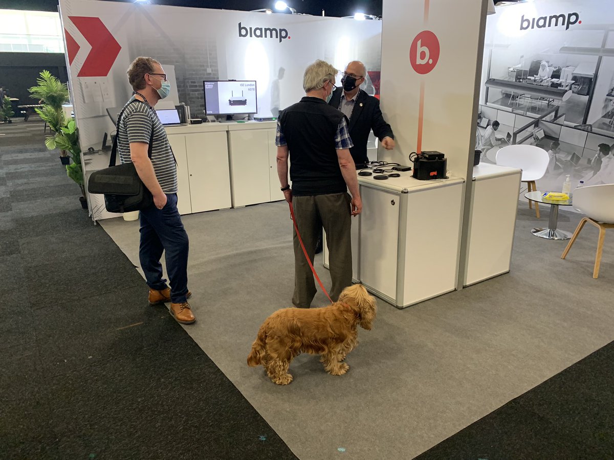 Very nice to greet ALL members of <a href="/GHAGROUP/">GHA Group</a> onto the <a href="/Biamp/">Biamp</a> booth at #iselondon today. Getting advice on whether this constitutes extra footfall! 🧐
