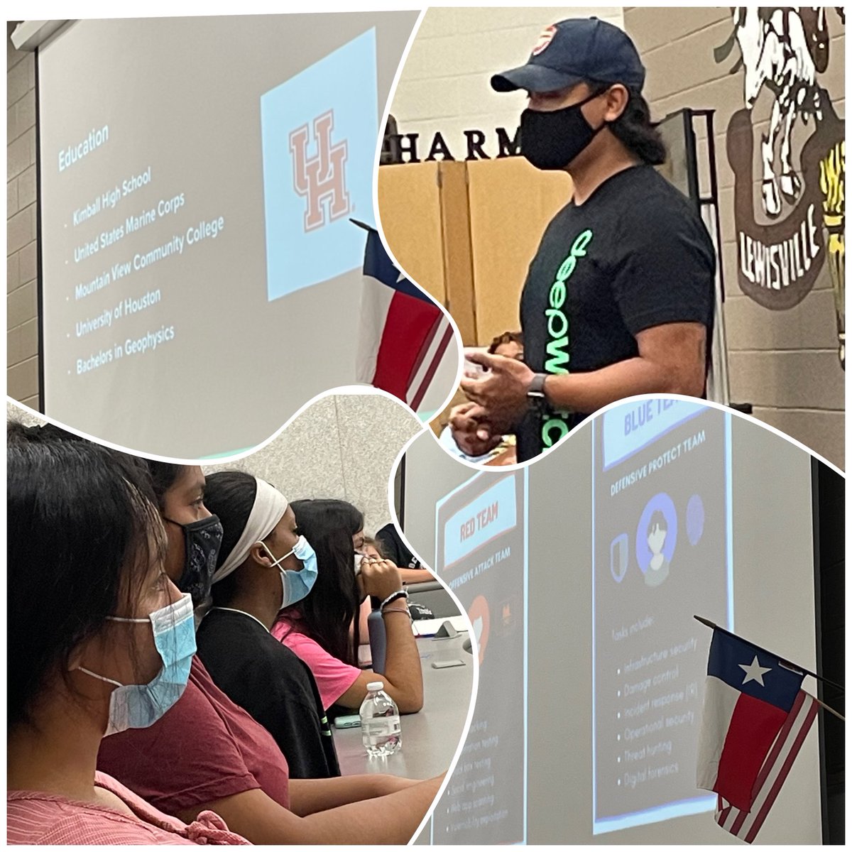 Thank you Mr. Aaron Vigil, Security Analyst for DeepWatch, former US Marine &amp; U of Houston grad for speaking to our LHSH Test Prep camp regarding your path to a career in cyber security.  What a great finale to our camp speaker series! ⁦@CoachCartmill1⁩ ⁦<a href="/LHSHarmon/">LHS Harmon Campus</a>⁩.