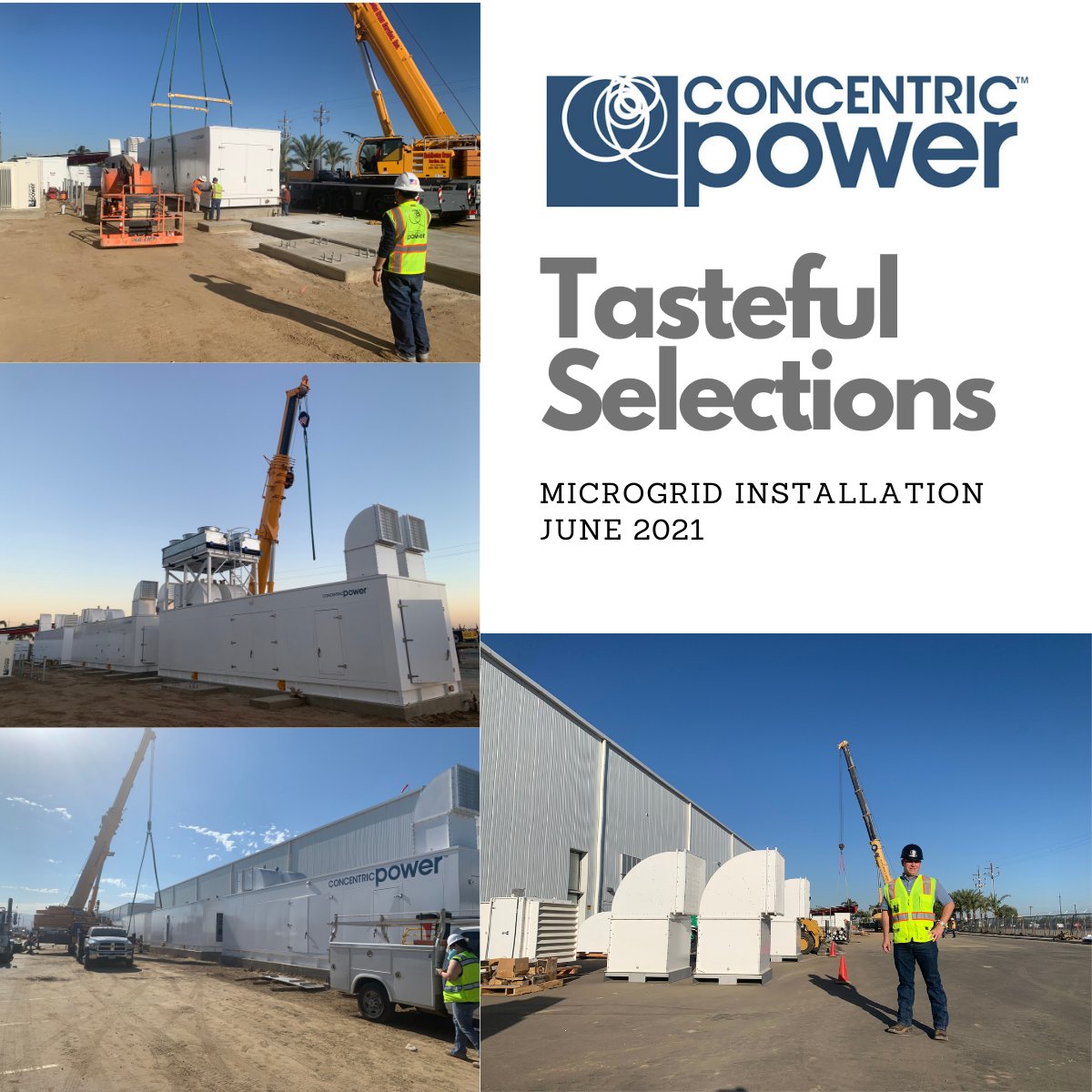 It's been a busy week at Tasteful Selections in Arvin, CA, where the Concentric Power engineering team has been installing the equipment for the potato processor's 5.0 MW microgrid.  #microgrids #cleanpower #outageridethrough