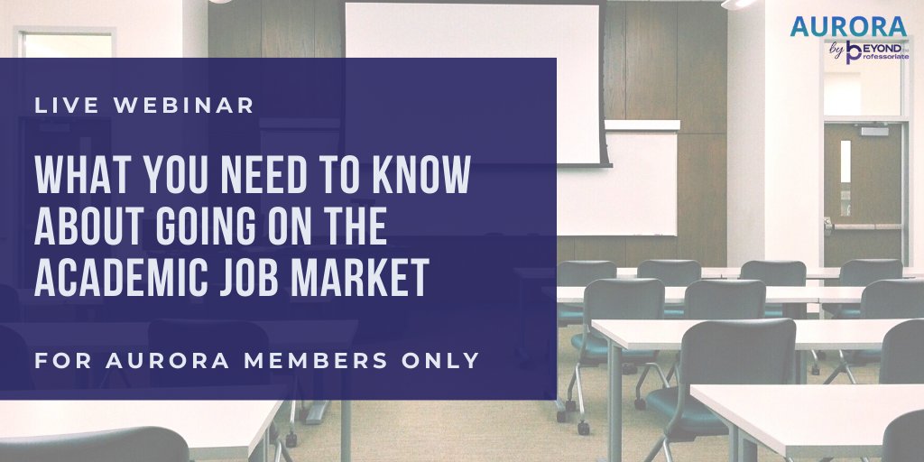 Join Dr. Maren Wood on July 9 at 12pm EST, for the free webinar: "What you need to know about going on the academic job market".  Here’s how to prepare." Free for Aurora members only. Replay available! More info here → buff.ly/3gHpCPC