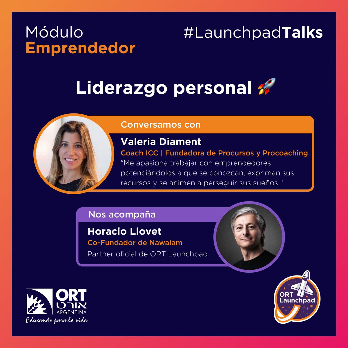 Luu Parrondo 🚀 (@luuparrondo) on Twitter photo Esta semana charlamos en <a href="/ORTLaunchpad/">ORT Launchpad</a> sobre la importancia de conocernos: nuestras fortalezas y oportunidades de mejora, nuestras pasiones y propósito🙌
Nos acompañaron dos genios del tema: Vale y <a href="/DoctorPega/">Horacio Llovet</a>, que les hizo un tremendo regalo de <a href="/NawaiamGaming/">NawaiamES</a> a los chicos 🤟 Esta semana charlamos en <a href="/ORTLaunchpad/">ORT Launchpad</a> sobre la importancia de conocernos: nuestras fortalezas y oportunidades de mejora, nuestras pasiones y propósito🙌
Nos acompañaron dos genios del tema: Vale y <a href="/DoctorPega/">Horacio Llovet</a>, que les hizo un tremendo regalo de <a href="/NawaiamGaming/">NawaiamES</a> a los chicos 🤟
