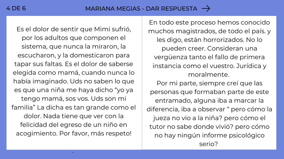Carta de Mariana Megías parte 4 de 6
#abrazamosamimi #cuidamosamimi #queridisimamimi
<a href="/marceloikonikof/">marcelo ikonikoff</a> <a href="/barilirodolfo/">Rodolfo Barili</a> <a href="/AnaBertone5/">Ana Bertone</a> <a href="/lara_piro/">Lara Piro</a> <a href="/Tutehumor/">Tute</a> <a href="/lanegrapietra/">Andrea Pietra</a> <a href="/Facundo_Arana/">Facundo</a>