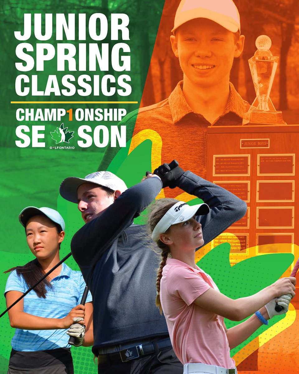 TheGolfOntario's tweet photo. Teeing it up for the Junior Spring Classics!! June 26-28🏌️‍♀️ON Jr. (U19) Girls’ Spring Classic at Walter Gretzky Municipal Golf Course.

June 28-30🏌️‍♂️ON Jr. (U19) Boys’ Spring Classic at @ShelburneGCC.

Round 1 will begin at noon for both⏰ 

Read more >> https://t.co/MiOVGvcH4R https://t.co/QazzX2E8wg