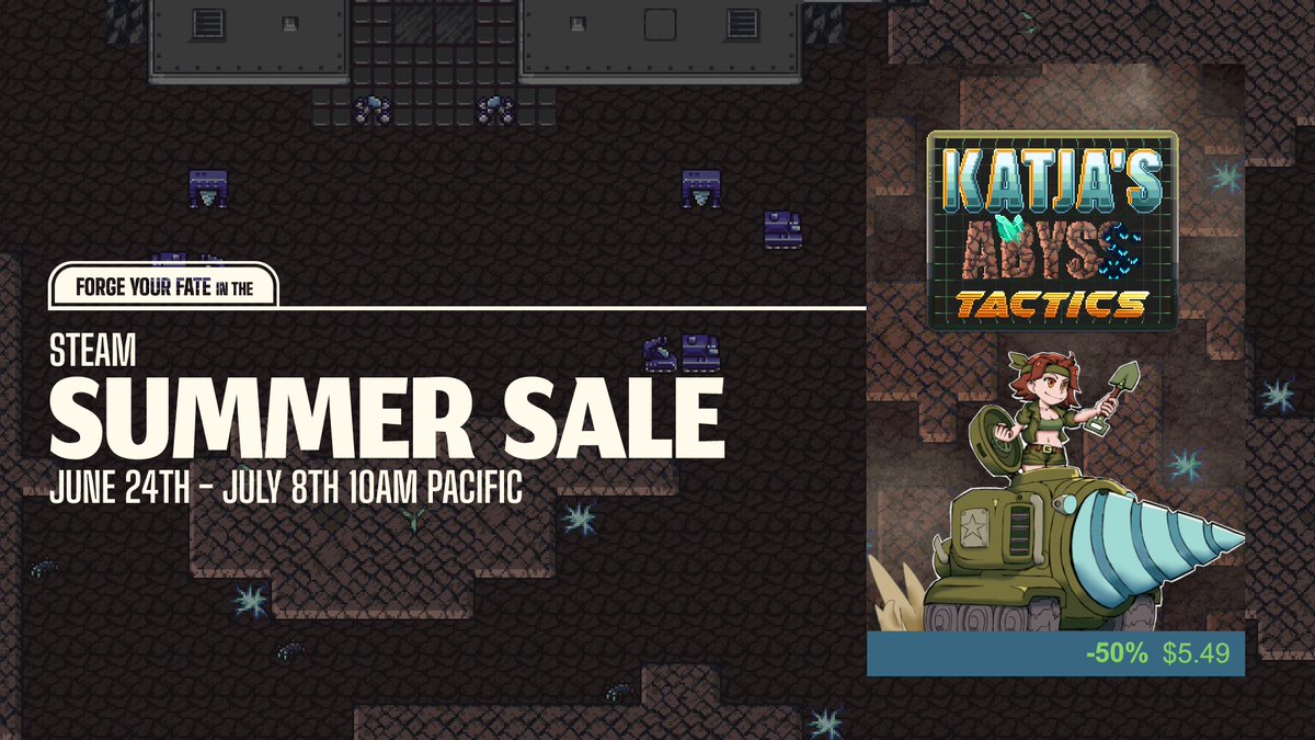Steam Summer Sale is here! 
Get Katja's Abyss: Tactics 50% off!
bit.ly/katjasteam

#steamsummersale #SteamDeals #indiegame