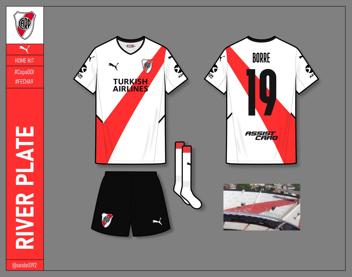 River Plate x Puma | Home Kit 

Aprovechando y jugando con el corte de la camiseta, la banda que se ensancha en referencia a las tribunas del estadio Monumental.

#CopaDDI #Fecha9 <a href="/DDI_oficial/">DiseñoDeIndumentaria</a>