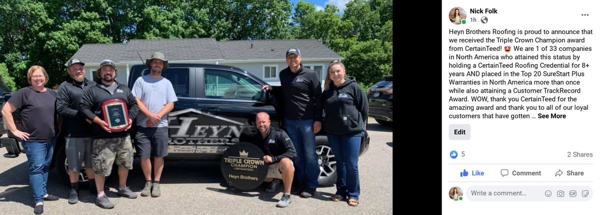 Proud of our team! some pretty good hardware we just received from CertainTeed!  #1 in MN &amp; #12 in the USA for SureStart warranties and 1 of 33 companies in North America to get the Triple Crown award.  Give us a call: Mankato 388-4396 &amp; Rochester 258-4228