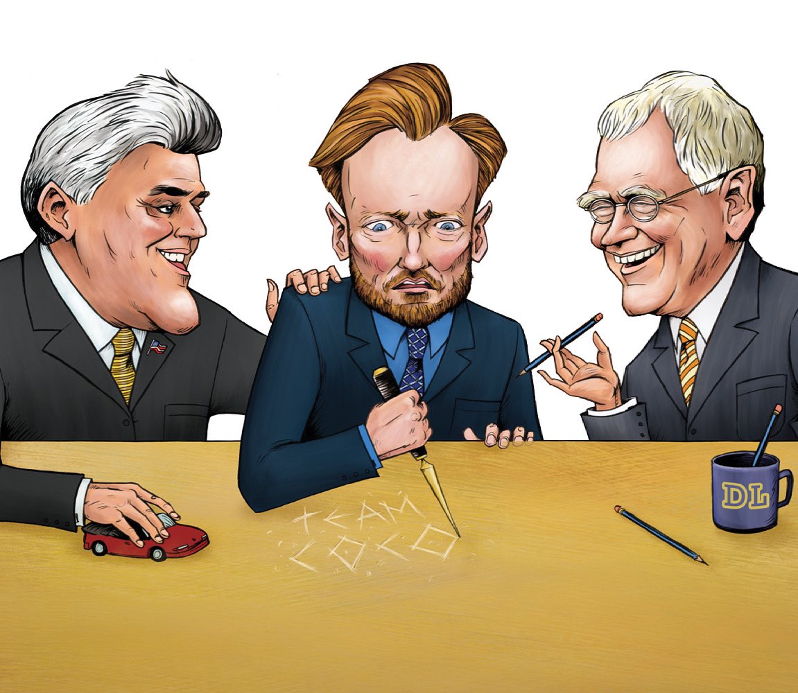 Mat Bartlett (@failingmath) on Twitter photo As Conan O’Brien says farewell to late nights (hopefully to spend more time with <a href="/sethrogen/">Seth Rogen</a>) here’s an illo I did a while back for an actual book. It was called Kill Marry Fuc… a fun game. <a href="/teamcoco/">Team Coco</a> <a href="/letterman/">David Letterman</a> <a href="/nbcjayleno/">Jay Leno</a> As Conan O’Brien says farewell to late nights (hopefully to spend more time with <a href="/sethrogen/">Seth Rogen</a>) here’s an illo I did a while back for an actual book. It was called Kill Marry Fuc… a fun game. <a href="/teamcoco/">Team Coco</a> <a href="/letterman/">David Letterman</a> <a href="/nbcjayleno/">Jay Leno</a>