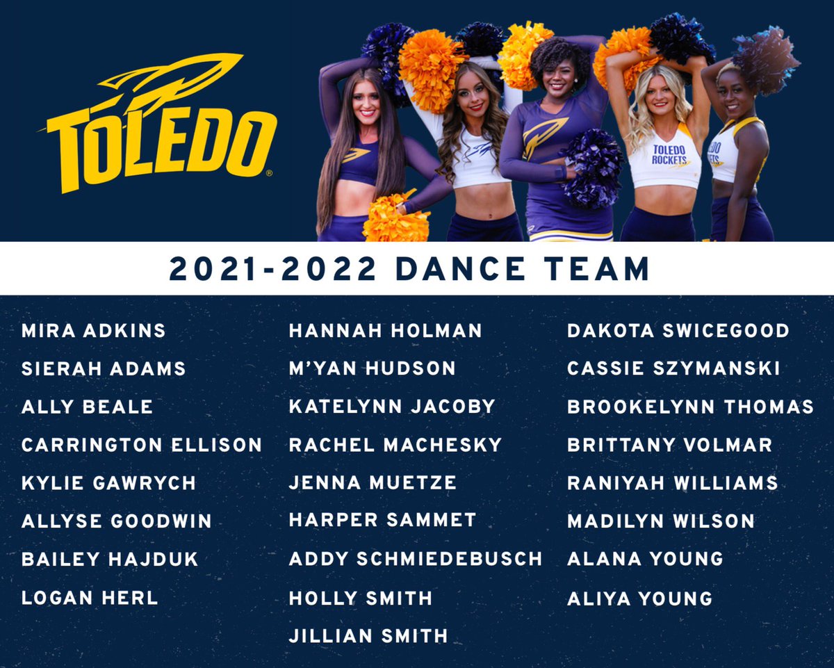 Introducing the 2021-2022 Toledo Dance Team! Congratulations to our new and returning rockets! We’re looking forward to a incredible season #gorockets 🚀