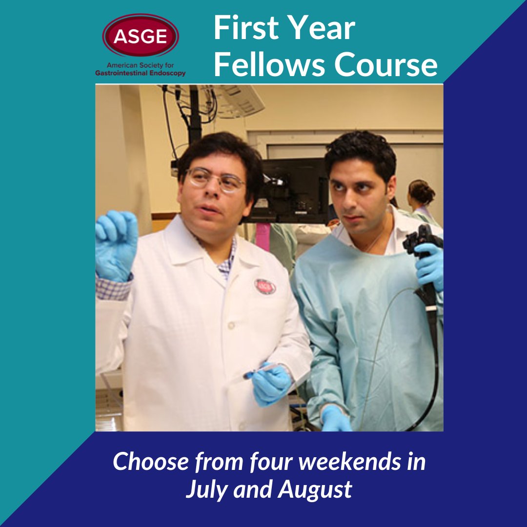ASGEendoscopy's tweet photo. First year #GIFellows – don’t miss a comprehensive review of endoscopic technique and clinical management at the #ASGE First Year Fellows #Endoscopy Course. Register today for one of four weekend options! #GITwitter #GIEducation #GIendoscopy #GI https://t.co/wW1mhNAKRv https://t.co/hEHlRLxGt7