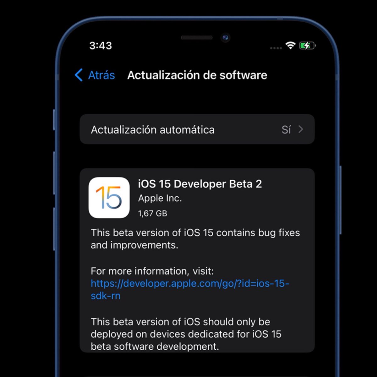 ZonaAppleWorld's tweet image. 🚨Se ha lanzado la Beta 2 para desarrolladores de #iOS15 #iPhone #iOS15DevBeta2