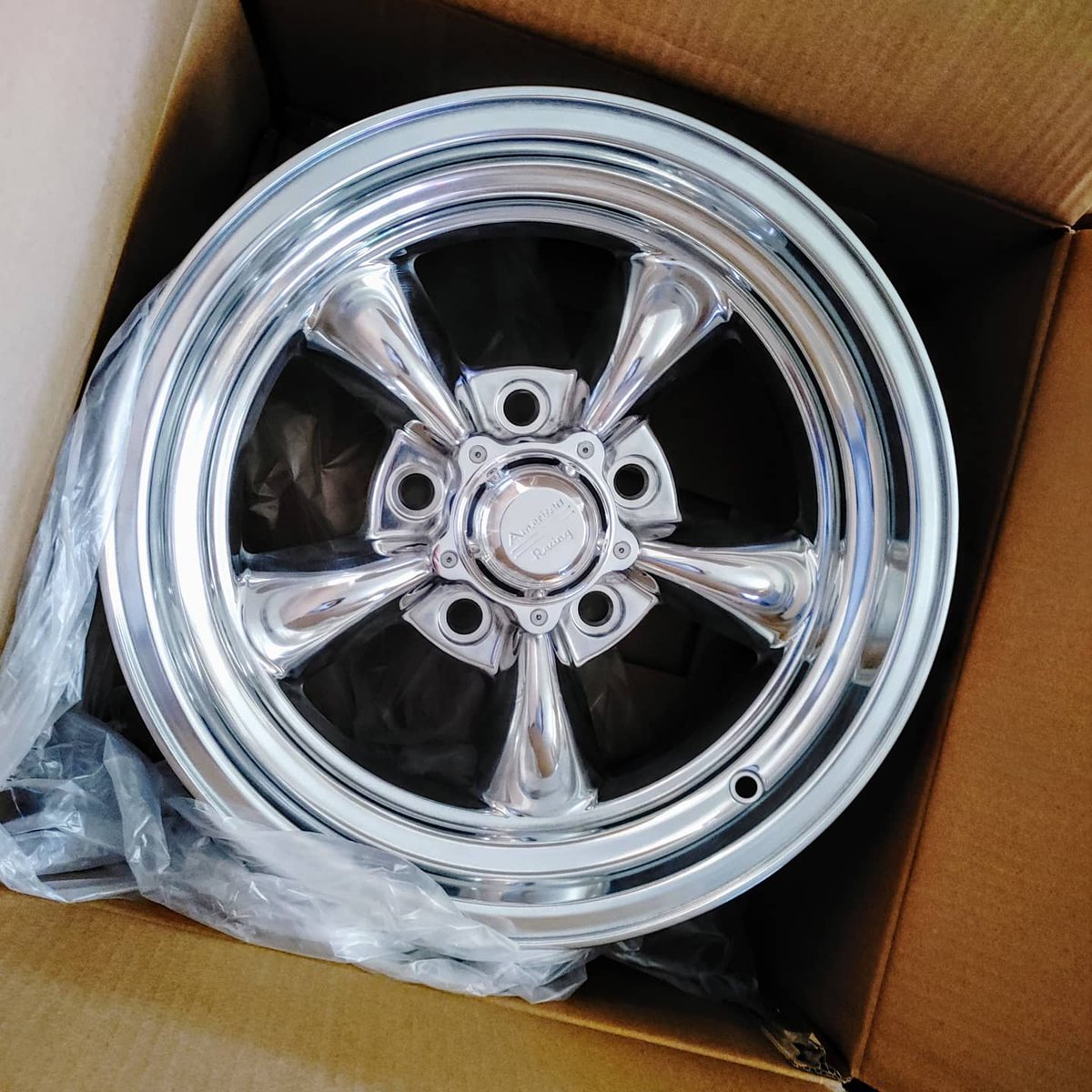 Guess what showed up today after a 3-4 week backorder! Huge shout-out and thanks to @wheelpros_usa and @americanracing for replacing my last 15' Torq Thrust II that was bent during shipping! #ClassicCar #Pontiac #Bonneville #Catalina #GrandPrix #Garage #PontiacsOfInstagram