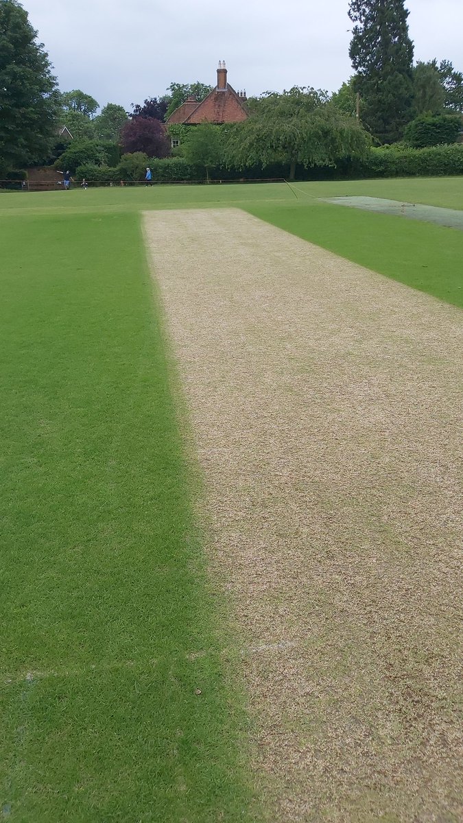 Pitch prep underway for the first ever visit of <a href="/Gawcottcc/">Gawcott & Hillesden C.C.</a> to Steppingley. Hopefully rain holds off for another good game of cricket!
