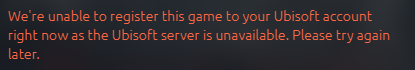 MajorPirino's tweet photo. @UbisoftSupport Just bought AC Black Flag from steam but can't play because I got this message. Are the servers down or what can I do? https://t.co/owM2GwjLjg