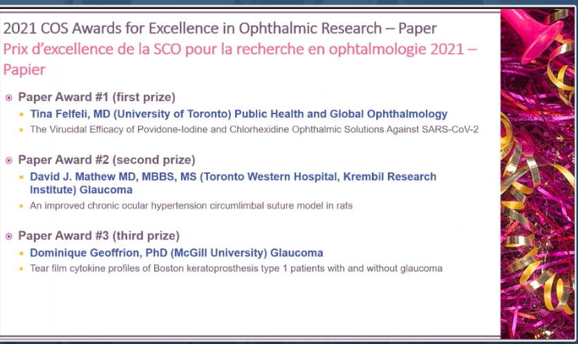 OrbisCA's tweet photo. Congratulations to our board member @dominiquegeoff on her third place award for excellence in ophthalmic research at #COS2021Virtual. Dominique is leading our Orbis Future Vision Leaders project to support the next generation of global eye health champions. https://t.co/KaTFhyJ2Au