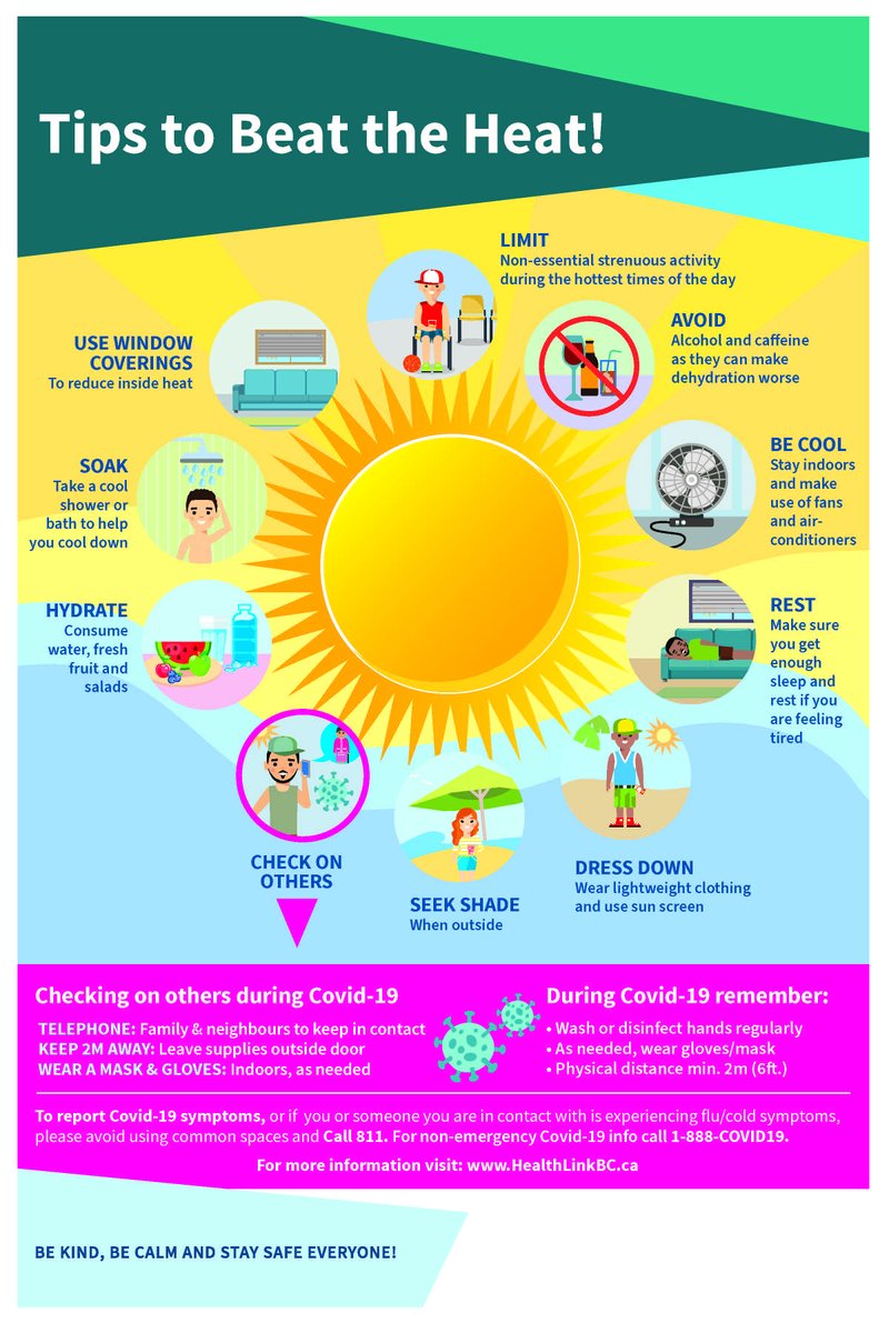 RDKB_Emergency's tweet image. The hot weather is coming to the #RDKB, check out these safety tips to beating the heat.  #Heatwave #Staycool #BCHeat