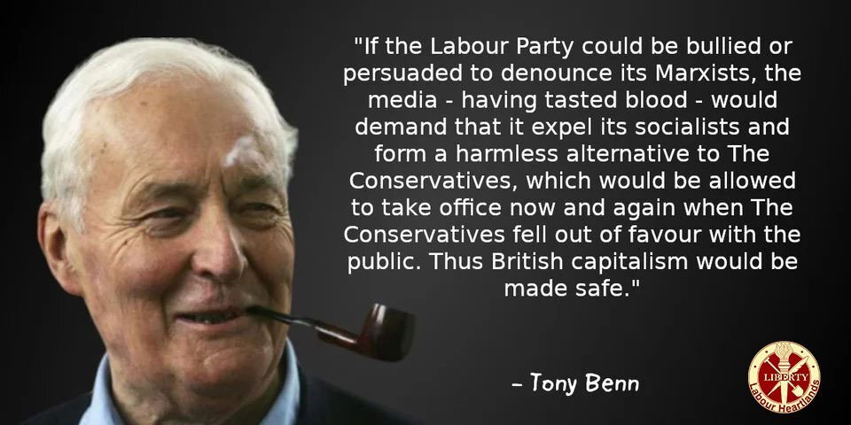 PaulKnaggs's tweet image. For all @UKLabour before you are dragged further to the right remember the words of the wise Tony Benn #DumpStarmer before he makes Tories out of all of you.
Vote @georgegalloway #BatleyAndSpen for a change of Leader. #StarmerOut