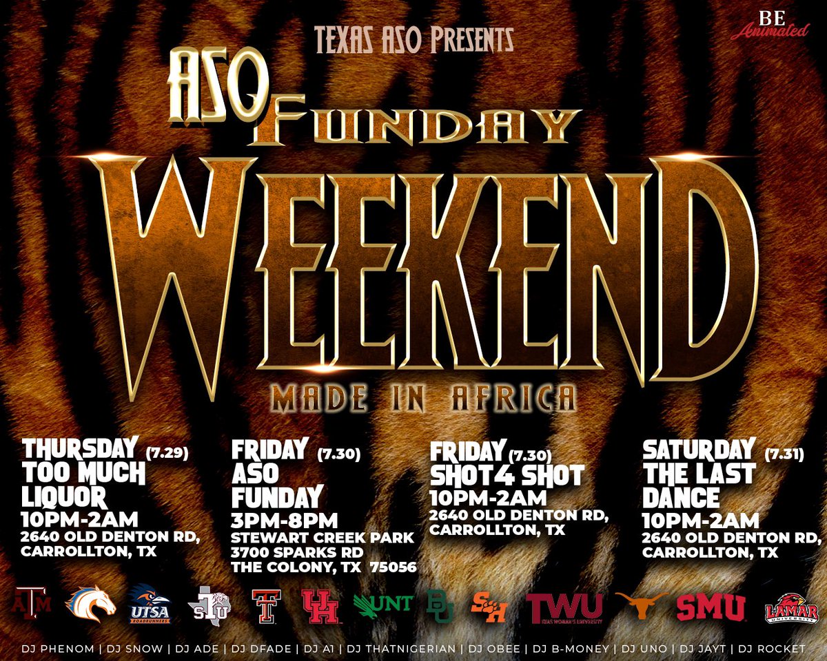 TEXAS ASO PRESENTS #ASOFunday2k21 THE OFFICIAL LINE UP‼️‼️‼️