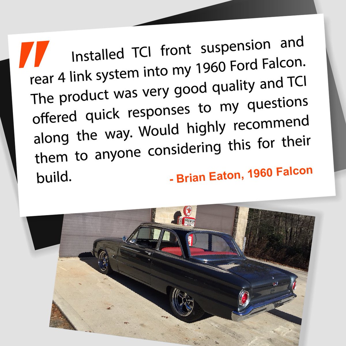 TCI_Engineering's tweet image. We pride ourselves in exceptional American-made suspensions &amp;amp; chassis for this very reason—to help customers like Brian enhance the legendary power and performance that his 1960 Ford Falcon is known for. 

Bring on the HP! 💪🏻 loom.ly/fZn2CkE