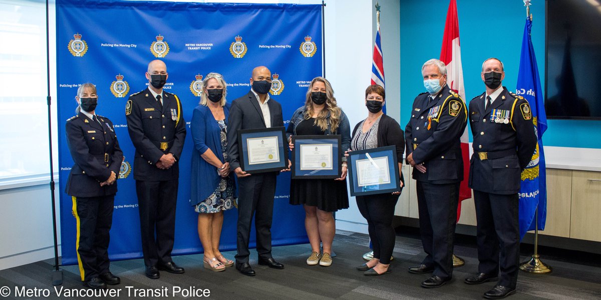 TransitPoliceBC's tweet photo. We recognized several Communications Operators (dispatchers) today for going far above and beyond during a crisis incident. They are part of an amazing team without whom we couldn't function! If you'd like to join them, we're hiring: https://t.co/leVfODmMyj #JoinMVTP https://t.co/bvPyN8c7Yk
