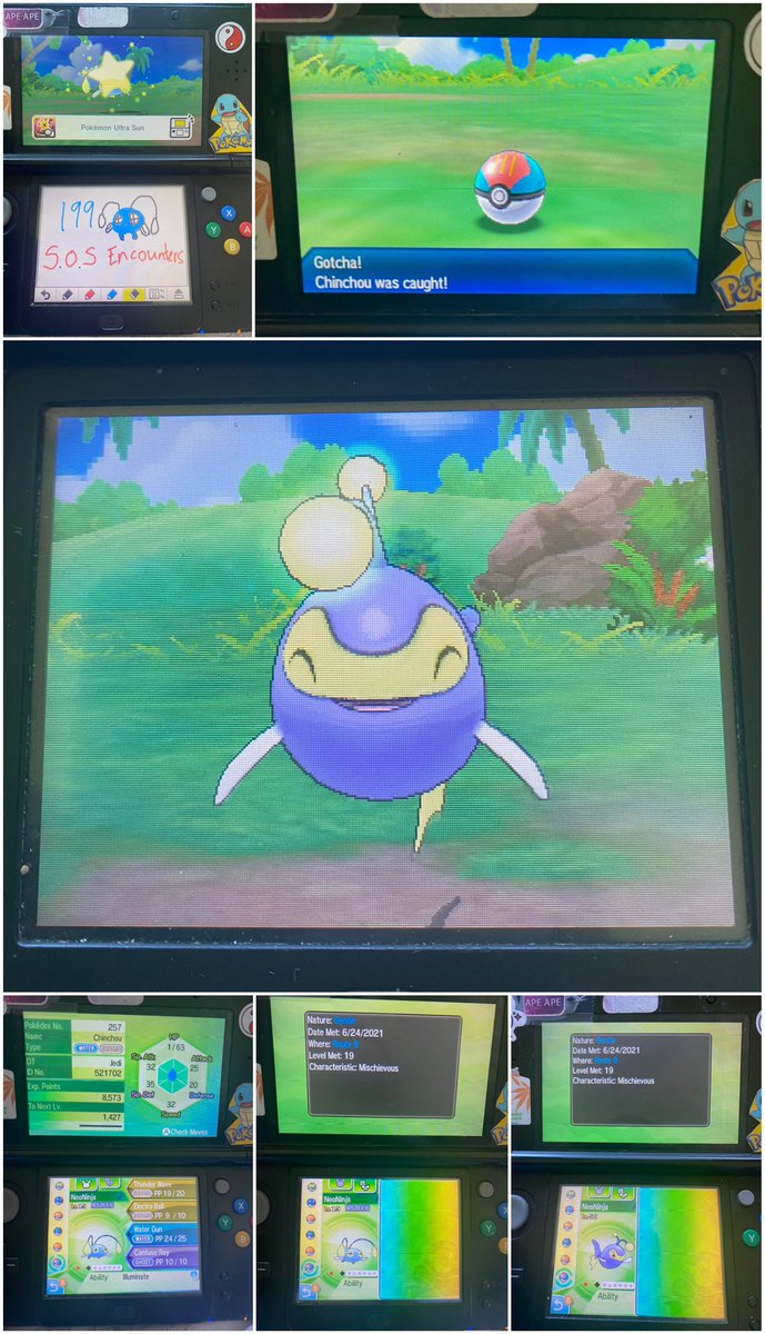 JediKush831's tweet photo. 199 SoS Encounters! I present “NeoNinja”(pronounced Neon Ninja, Decided to combine the same last letter and first letter) the Shiny Lanturn! #UltraSun☀️ #SoSMethod🆘 https://t.co/V9IUJaRIN5
