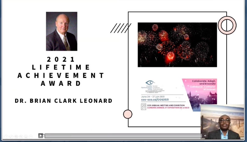 OrbisCA's tweet photo. We are thrilled that Dr. Brian Leonard is the @CANeyeMDs 2021 Lifetime Achievement Award Winner. Dr. Leonard is our longest-serving Volunteer Faculty member and has made an enormous positive impact on global eye health.  #COS2021Virtual. https://t.co/Ko7I15PcG6