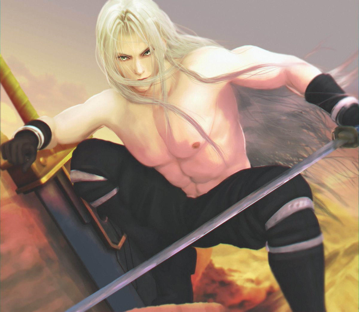 yoracrab's tweet photo. sephiroth painting https://t.co/RUu9njQOD2