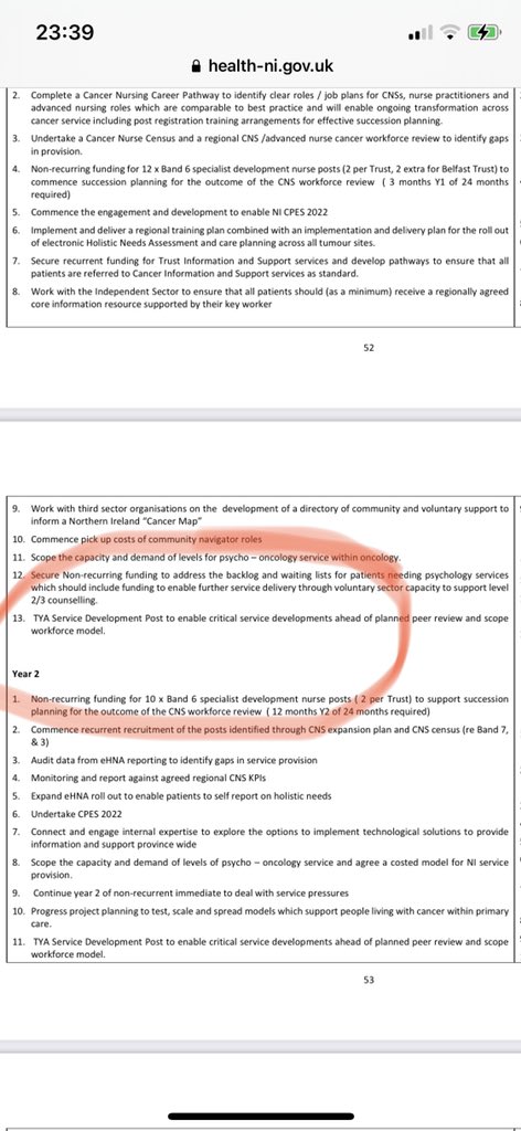 Very welcomed announcement in regard to Cancer Recovery Plan. Point 13. TYA Service Development Post. Developing services so all Teenagers and young adults can access right support is critical <a href="/healthdpt/">Department of Health</a> 👏 @CancerFundChild <a href="/YLvsCancer/">Young Lives vs Cancer</a> <a href="/TeenageCancer/">Teenage Cancer Trust</a> <a href="/FriendsCCNI/">Friends of the Cancer Centre</a>