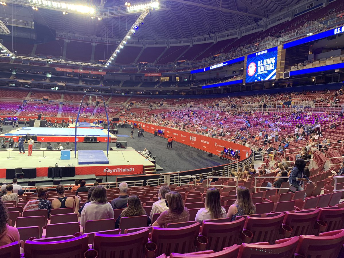 suemeyeah's tweet photo. Pumped to be able to watch live the US Olympic Team Trials - Gymnastics - well timed sync with short trip to St. Louis, MO. #USOlympicTeam https://t.co/Z3TNgLv20s