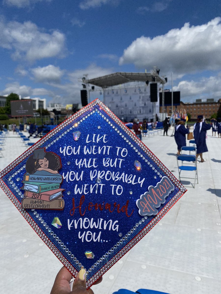 I just realized I never posted my grad cap on Twitter. Y’all know the song 😂 #HU21 #HowardAlumna